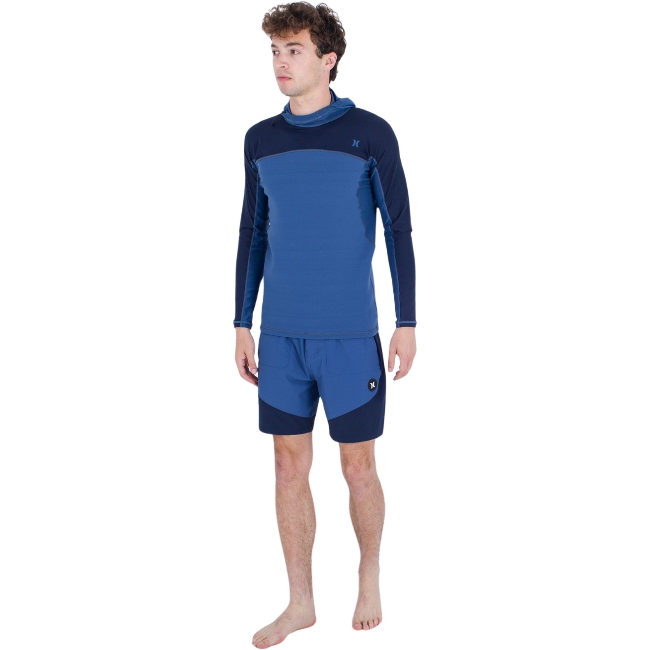 Hurley Mens Coast Guard Hooded Long Sleeve Surf Top MAT0000770 - Submarine
